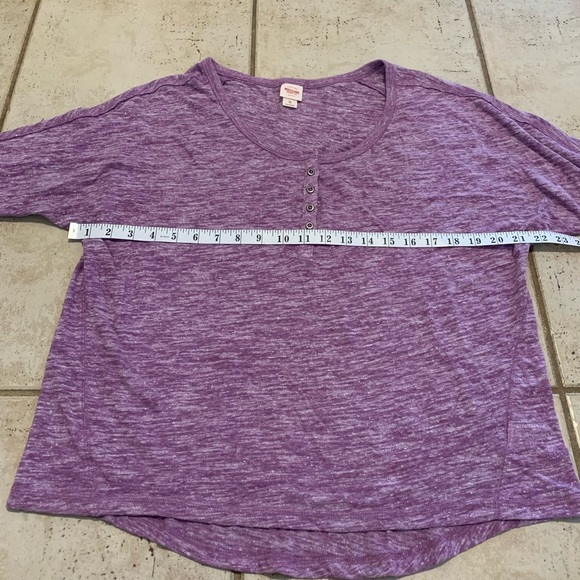 Mossimo Supply Co. Heathered Purple Henley Top Size L - Picture 4 of 6